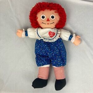 Vintage 1992 Raggedy Ann 18" Cloth Plush Rag Doll "Heart to Heart" Playskool